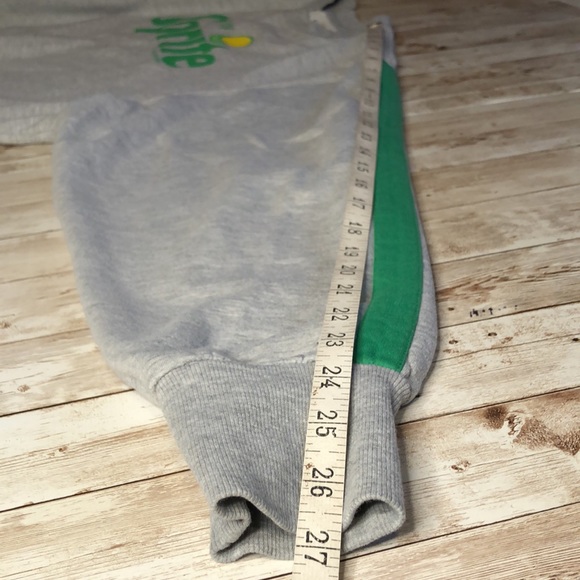 Coca-Cola brand "Sprite" cropped grey sweatshirt w/ green sleeve stripe -size L - Picture 8 of 8